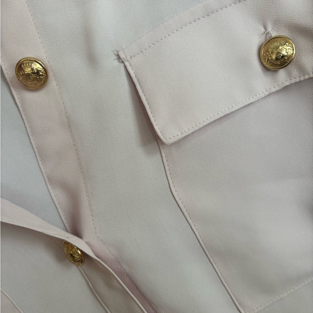 Express Light Pink Blouse with Gold Buttons - Picture 4 of 5